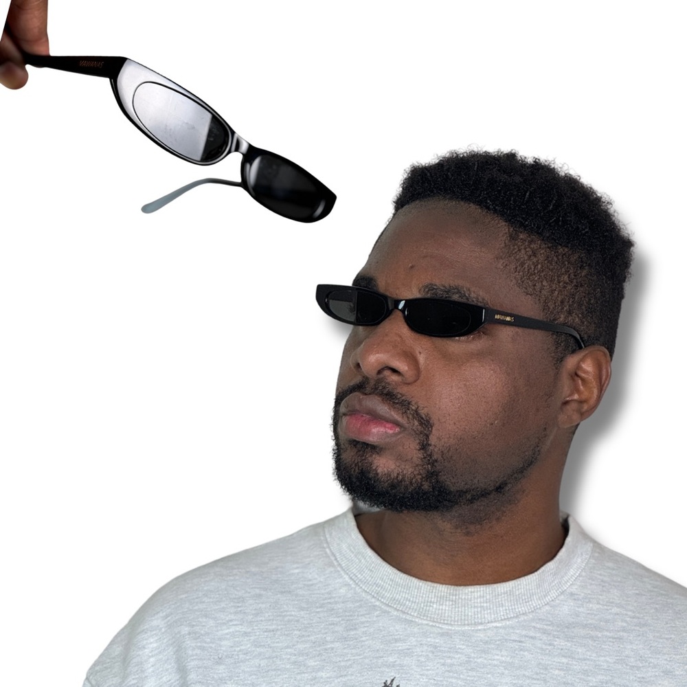 Black Rectangular Sunglasses - image 1